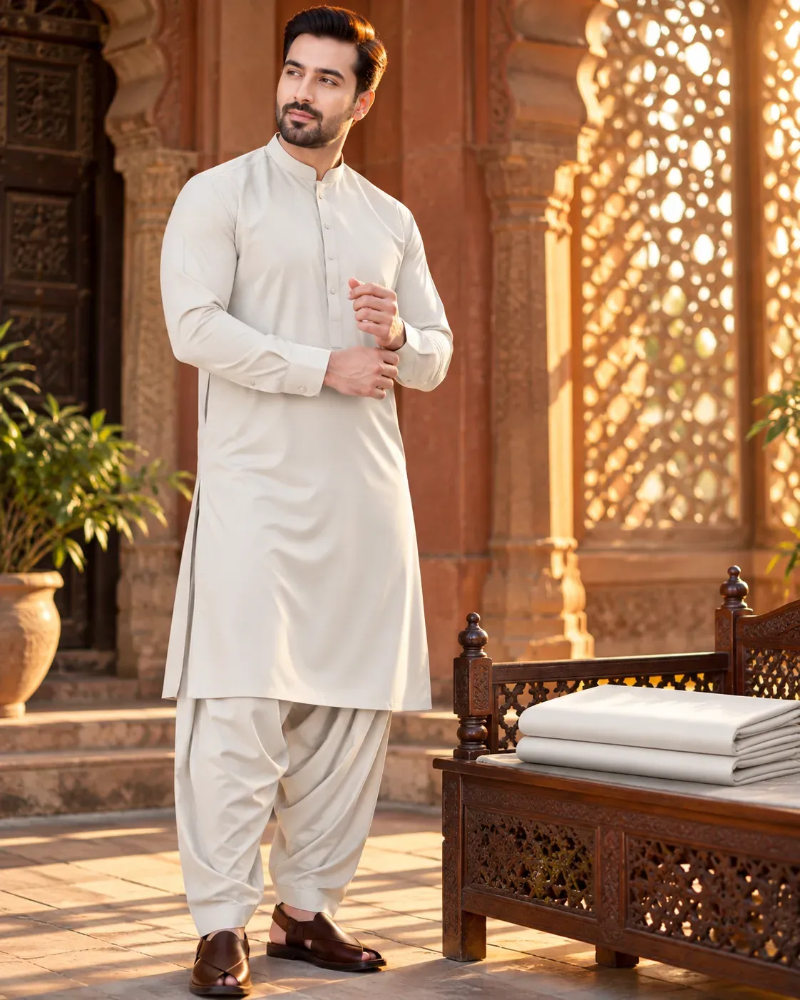 Pure White unstitched suit fabric
